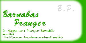 barnabas pranger business card